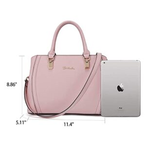 BOSTANTEN Product Image Women Leather Handbag Designer Top Handle Satchel Shoulder Bags Crossbody Purses Pink and Women Leather Wallet RFID Blocking Small Bifold Zipper Pocket Wallet Card Case Purse