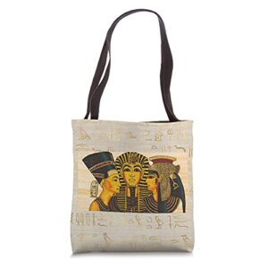 ancient egyptian queen nefertiti, cleopatra , king tut tote bag