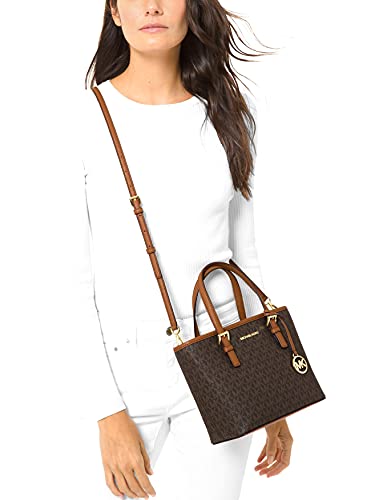 Michael Kors XS Carry All Jet Set Travel Womens Tote (brown sig)