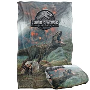 jurassic world fallen kingdom trex poster silky touch super soft throw blanket 36″ x 58″