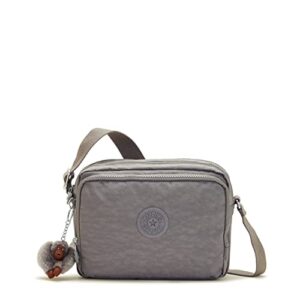 kipling womens women’s silen shoulder bag, leisure, water repellent finish, zipped compartments, across body, nylon crossbody bag, cool grey tonal, 9.5 l x 7 h 4.25 d us