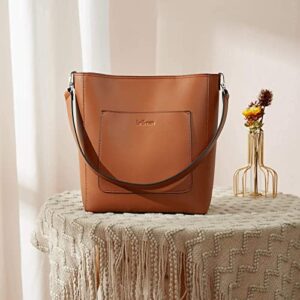 BROMEN Hobo Bags for Women Designer Shoulder Bucket Brown and Women Wallets Brown Bundle