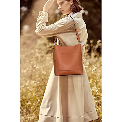 BROMEN Hobo Bags for Women Designer Shoulder Bucket Brown and Women Wallets Brown Bundle