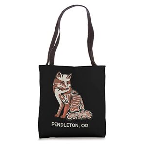 tribal fox pendleton oregon native american haida style tote bag