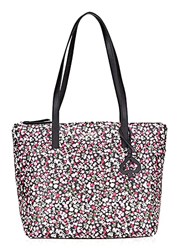 Kate Spade Patrice Park Ave Floral Large Top Zip Tote Boho Black Pink Multi