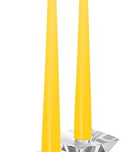 Hyoola Tall Taper Candles - 10 Inch Yellow Unscented Dripless Taper Candles - 8 Hour Burn Time - 12 Pack