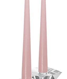 Hyoola Tall Taper Candles - 10 Inch Light Pink Unscented Dripless Taper Candles - 8 Hour Burn Time - 12 Pack