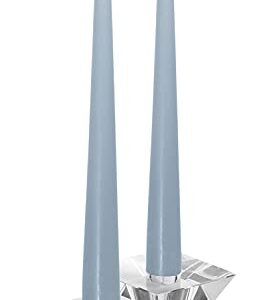 Hyoola Tall Taper Candles - 12 Inch Ice Blue Unscented Dripless Taper Candles - 10 Hour Burn Time - 12 Pack