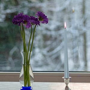 Hyoola Tall Taper Candles - 12 Inch Ice Blue Unscented Dripless Taper Candles - 10 Hour Burn Time - 12 Pack