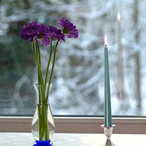 Hyoola Tall Taper Candles - 12 Inch Sage Green Unscented Dripless Taper Candles - 10 Hour Burn Time - 12 Pack