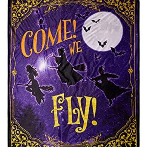 Spirit Halloween Come We Fly Hocus Pocus Fleece Blanket