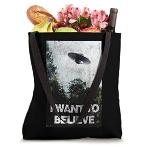 I Want to Believe Area 51 UFO Alien Abduction Tote Bag