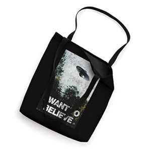 I Want to Believe Area 51 UFO Alien Abduction Tote Bag