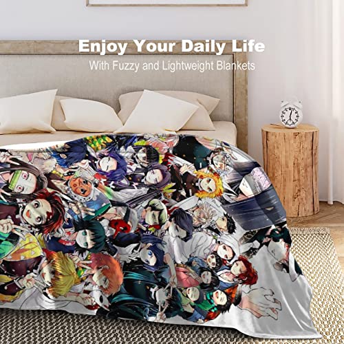 Anime Blanket Lightweight Bedding Super Soft Flannel Throw Blankets for Bed Living Room Couch Sofa for Kids Adults 50"x40"