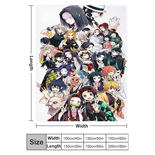 Anime Blanket Lightweight Bedding Super Soft Flannel Throw Blankets for Bed Living Room Couch Sofa for Kids Adults 50"x40"