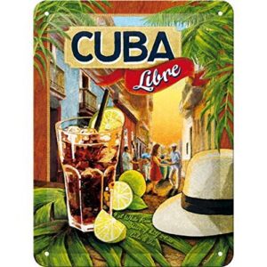 kexle vintage tin sign cuba libre in various sizes, small by