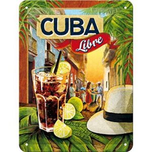 Kexle Vintage Tin Sign Cuba Libre in Various Sizes, Small by