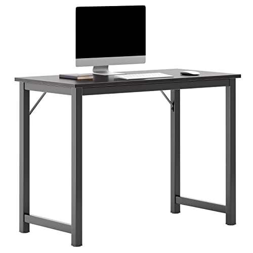 sogesfurniture Computer Desk 39.4 inches Sturdy Office Desk Meeting Desk Training Desk Writing Desk Workstation Desk Gaming Desk,Black