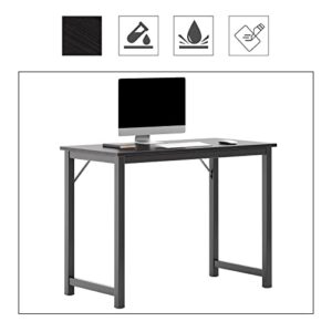 sogesfurniture Computer Desk 39.4 inches Sturdy Office Desk Meeting Desk Training Desk Writing Desk Workstation Desk Gaming Desk,Black