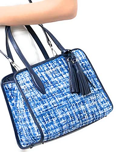 Kate Spade New York Rowe Tweed Medium Top Zip Satchel Handbag Crossbody