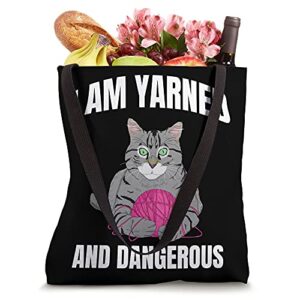 I am Yarned And Dangerous Knitting Grandma Knit Lover Tote Bag