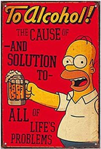 kexle vintage custom metal signs 8 x 12 – the simpsons to alcohol decor chic art wall decort home yard signs bar hotel cafe pub restauran
