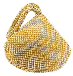 women’s evening clutch bag girls sparkling handbag bag bling bling rhinestones wedding prom party club purses (gold)…