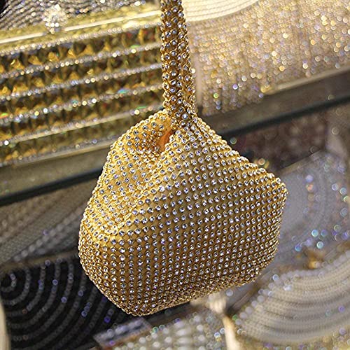 Women's Evening Clutch Bag Girls Sparkling Handbag Bag Bling Bling Rhinestones Wedding Prom Party Club Purses (Gold)…