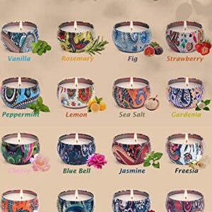 Topsics 16-Pack Scented Candles for Home, Candles Gift Sets for Women, Aromatherapy Candle for Bath Spa Yoga, Each 2.8OZ, 20 Hours Burning Time, Small Gifts for Women for Thanksgiving/ Christmas