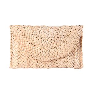 kuang womens straw clutch purse handbag shoulder clutch envelope wallet beach straw purse for ladies