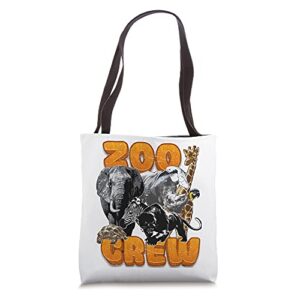 zoo crew costume zookeeper jungle animals birthday themed tote bag