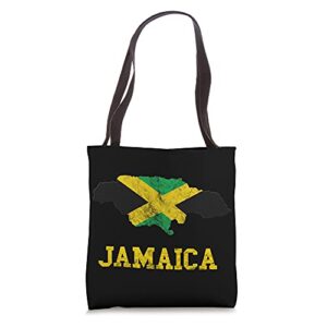 jamaica map jamaican flag caribbean trip jamaica roots tote bag