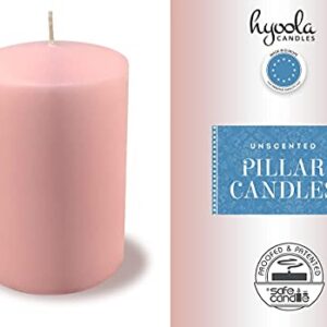 Hyoola Light Pink Pillar Candles 3x6 Inch - 6 Pack Unscented Pillar Candles Bulk - European Made