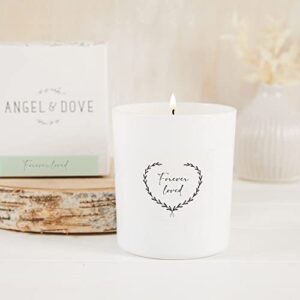 angel & dove ‘forever loved’ soy wax remembrance candle – sympathy gift, memorial to light in memory of a loved one