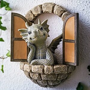 Tianwen Home Decor Dinosaur Resin Ornaments Climb Window Door Courtyard Crafts Ornaments Garden Garden Decor Christmas Ornaments