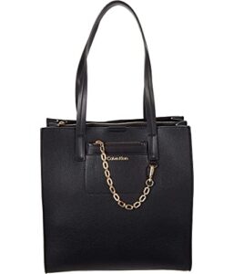 calvin klein anya rocky road tote black/gold one size