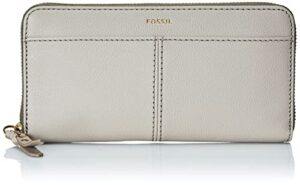 fossil women’s tara leather zip around clutch wallet