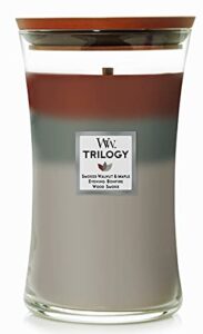 woodwick large hourglass candle, autumn embers trilogy, 21.5 oz.