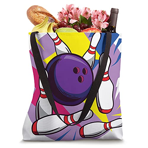 Retro Bowling Pins Bowling Ball Tote Bag