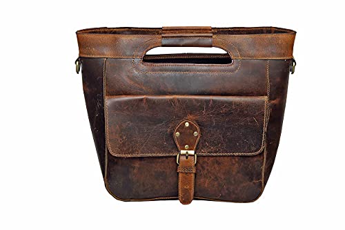 Genuine Leather Shoulder Tote Bag for Women Large Bucket Style Handbag Work Purse Tote Shoulder Bag for Women Satchel Handbag with Top Handles