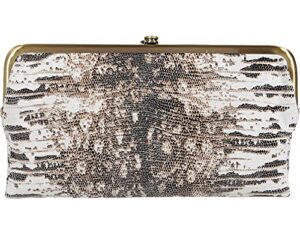 hobo lauren leather clutch for women – clasp closure, three card slots, zip pocket, and id holder bag lizard print one size one size
