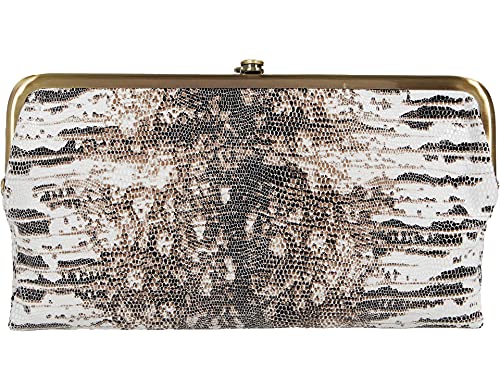 HOBO Lauren Leather Clutch For Women - Clasp Closure, Three Card Slots, Zip Pocket, and ID Holder Bag Lizard Print One Size One Size