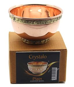 crystalo – copper offering bowl, 3 inch diameter, great for altar use, ritual use, incense burner, smudging bowl, decoration bowl, offering bowl (plain)