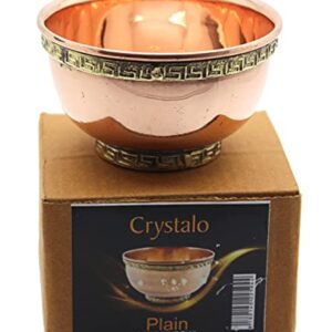 Crystalo - Copper Offering Bowl, 3 Inch Diameter, Great for Altar use, Ritual use, Incense Burner, smudging Bowl, Decoration Bowl, Offering Bowl (Plain)