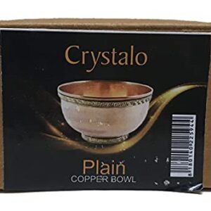 Crystalo - Copper Offering Bowl, 3 Inch Diameter, Great for Altar use, Ritual use, Incense Burner, smudging Bowl, Decoration Bowl, Offering Bowl (Plain)