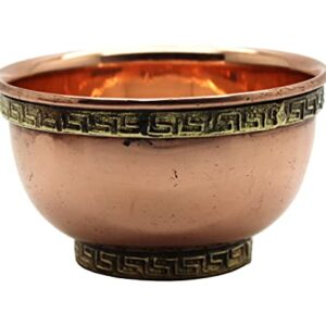 Crystalo - Copper Offering Bowl, 3 Inch Diameter, Great for Altar use, Ritual use, Incense Burner, smudging Bowl, Decoration Bowl, Offering Bowl (Plain)