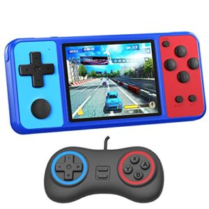 great boy handheld game console for kids preloaded 270 classic retro games with 3.0” color display and gamepad rechargeable arcade gaming player (blue)