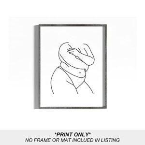 heilkee Feminist Wall Art Black and White Minimalist Line Art Prints for Bedroom Aesthetic Modern bathroom Decor Woman Body Positive Gifts(UNFRAMED 8x10in)