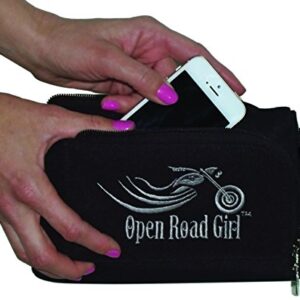 Open Road Girl Adjustable Strap Hip Purse for Women with Lobster Claw Clips, Three Ways to Wear: Hip Clip, Strap It Around, and Over Your Shoulder(Studded with Rhinestones)