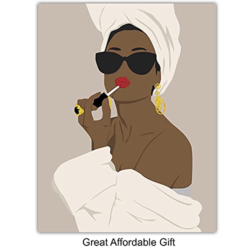 Black Art - African American Bathroom Decor - African American Women, Woman - Afro Wall Art - Black Culture - Guest Bath, Powder Room, Restroom Sign - Aesthetic Minimalist Decorations, Accessories